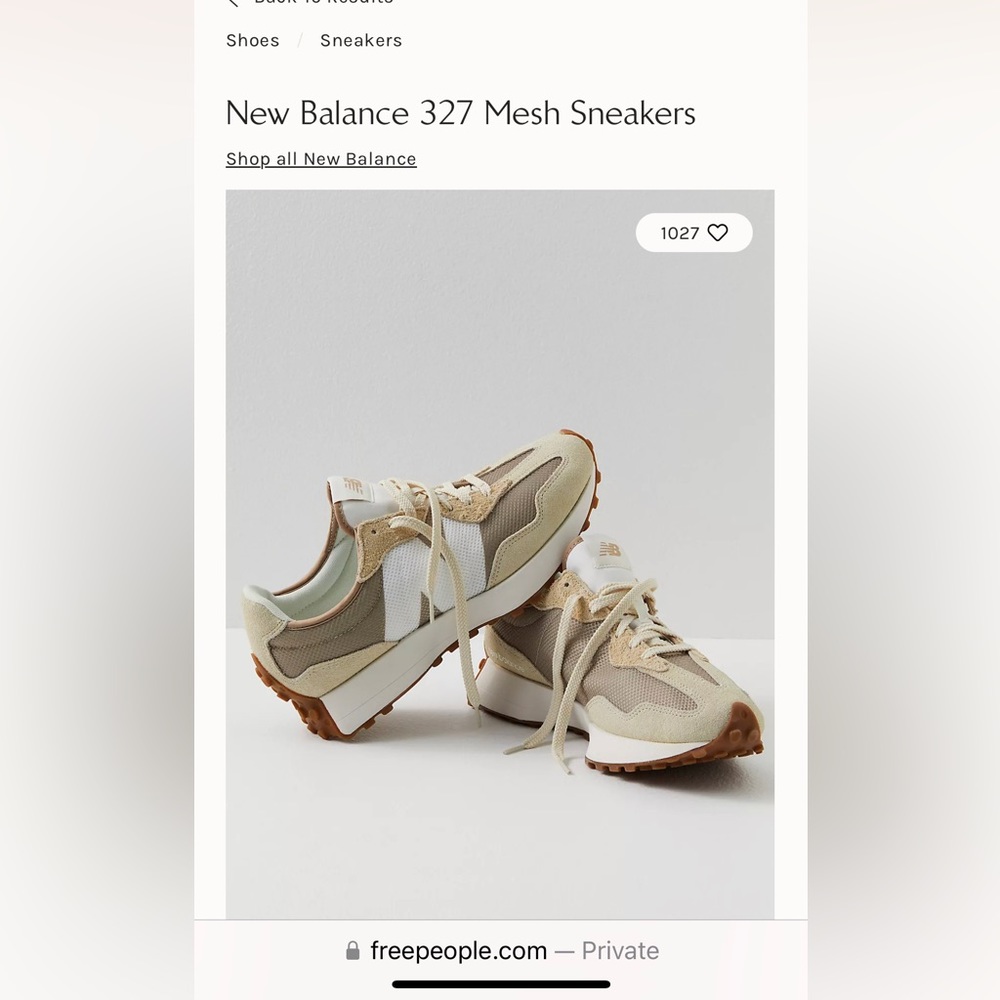 Like new NB 327.  Worn once, wrong size.